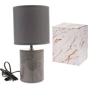 Šedá keramická stolní lampa s textilním stínidlem (výška 32, 5 cm) Anita – Dakls obraz