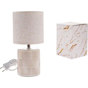 Béžová keramická stolní lampa s textilním stínidlem (výška 27 cm) Anita – Dakls obraz