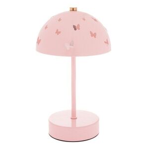 Růžová kovová dětská stolní lampa Butterfly – Dakls obraz