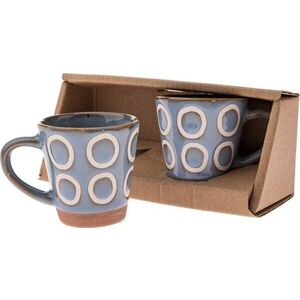 Modré keramické hrnky v sadě 2 ks na espresso 100 ml Rings – Dakls obraz