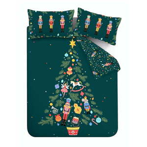 Tmavě zelené povlečení na dvoulůžko/prodloužené 230x220 cm Nutcracker – Catherine Lansfield obraz