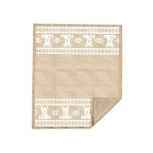 Béžová flanelová deka s vánočním motivem 130x160 cm XMAS – Tiseco Home Studio obraz