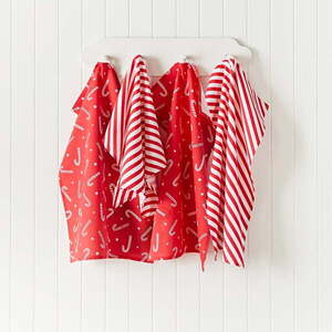Bavlněné utěrky s vánočním motivem v sadě 4 ks 50x70 cm Candy Cane – Catherine Lansfield obraz