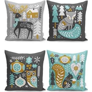 Povlaky na polštáře v sadě 4 ks s vánočním motivem 43x43 cm Merry Christmas – Mila Home obraz