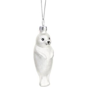 Skleněná ručně vyrobená vánoční ozdoba 9 cm Baby Seal – Sass & Belle obraz