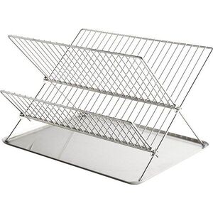 Kovový dvoupatrový odkapávač v leskle stříbrné barvě 41x31 cm Dry-It – Mette Ditmer Denmark obraz
