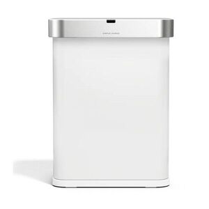 Matně bílý bezdotykový ocelový odpadkový koš 58 l Sensor – simplehuman obraz