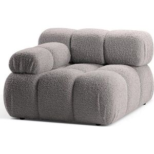 Světle šedý modul pohovky z textilie bouclé (levý roh) Bellis – Micadoni Home obraz