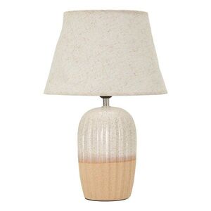 Krémová keramická stolní lampa s textilním stínidlem (výška 44 cm) Japandi – Mauro Ferretti obraz