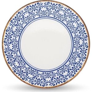 Bílý/modrý servírovací porcelánový talíř ø 32 cm Azul – BonBistro obraz