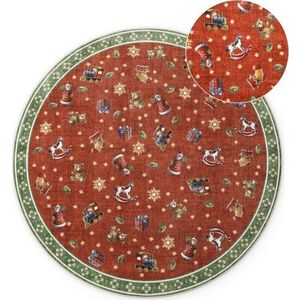 Červený/zelený kulatý koberec s vánočním motivem ø 200 cm Toy's Delight Nostalgic Noel Red Green – Villeroy&Boch obraz