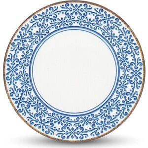 Bílý/modrý porcelánový talíř ø 25 cm Azul – BonBistro obraz