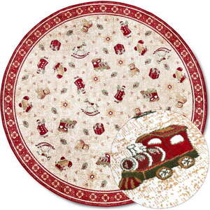 Červený kulatý koberec s vánočním motivem s příměsí bavlny ø 160 cm Toy's Delight Red Christmas – Villeroy&Boch obraz