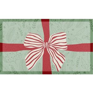 Rohožka s vánočním motivem z recyklovaného plastu 40x70 cm Red & White Stripe Bow – Artsy Doormats obraz