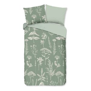 Šalvějově zelené flanelové povlečení na jednolůžko/prodloužené 140x220 cm Herbs – Good Morning obraz