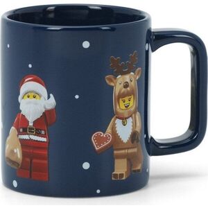 Tmavě modrý keramický dětský hrnek 300 ml Christmas Minifigures – LEGO® obraz