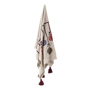 Béžová deka s vánočním motivem z recyklované bavlny 130x160 cm Ornamentia – Bloomingville obraz