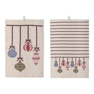 Bavlněné utěrky v sadě 2 ks s vánočním motivem 71x45 cm Ornamentia – Bloomingville obraz