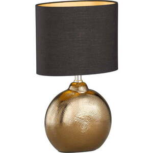 Keramická stolní lampa s textilním stínidlem v černo-bronzové barvě (výška 39 cm) Foro – Fischer & Honsel obraz