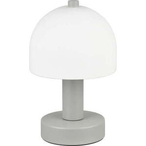 Šedá stolní lampa se skleněným stínidlem (výška 19 cm) Glenn – Reality obraz