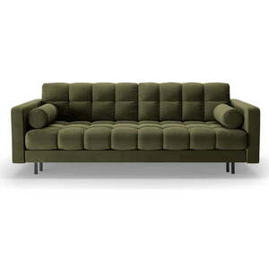Zelená sametová rozkládací/s úložným prostorem pohovka 222 cm Bali – Cosmopolitan Design obraz