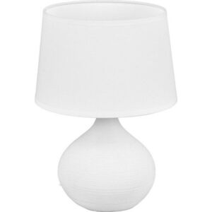 Bílá stolní lampa z keramiky a tkaniny Reality Martin, výška 29 cm obraz