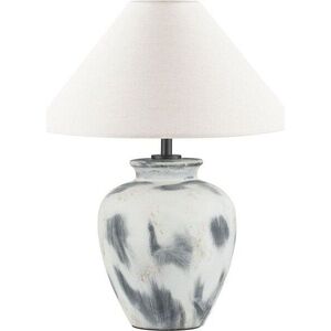 Bílá/šedá keramická stolní lampa s textilním stínidlem (výška 55 cm) Lupe – Nova Luce obraz