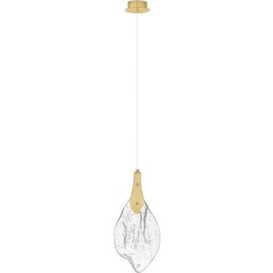 Ocelové LED stmívatelné závěsné svítidlo ve zlaté barvě se skleněným stínidlem ø 17, 5 cm Bellina – Nova Luce obraz
