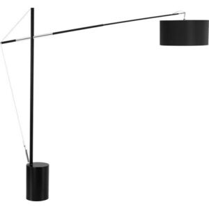Černá kovová stojací lampa s ohybatelnou konstrukcí (výška 191 cm) Traccia – Nova Luce obraz