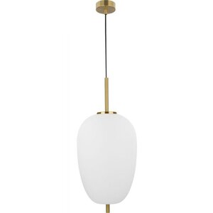 Bílé/v mosazné barvě skleněné závěsné svítidlo ø 27 cm Lato – Nova Luce obraz