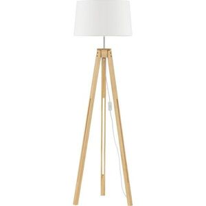 Bílá/v přírodní barvě stojací lampa (výška 145 cm) Leroy – Nova Luce obraz