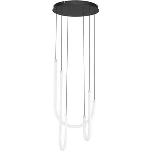 Bílé/matně černé ocelové LED stmívatelné závěsné svítidlo se stínidlem z akrylového skla ø 41 cm Topaz – Nova Luce obraz