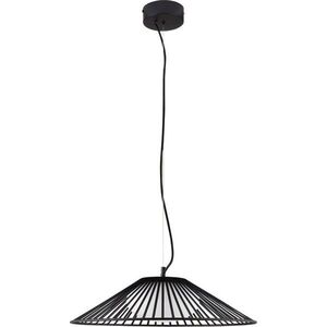 Matně černé kovové LED závěsné svítidlo se skleněným stínidlem ø 50 cm Brume – Nova Luce obraz