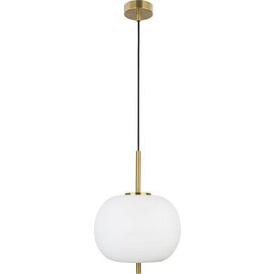 Bílé/v mosazné barvě skleněné závěsné svítidlo ø 30 cm Lato – Nova Luce obraz