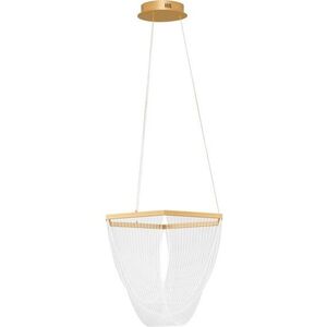 Hliníkové LED stmívatelné závěsné svítidlo ve zlaté barvě se stínidlem z akrylového skla ø 52 cm Valentin – Nova Luce obraz