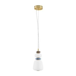 Bílé/ve zlaté barvě kovové LED stmívatelné závěsné svítidlo s porcelánovým stínidlem/se skleněným stínidlem ø 17 cm Palo – Nova Luce obraz