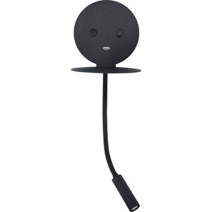 Černé hliníkové LED nástěnné svítidlo s ohybatelnou konstrukcí/s USB portem Eclip – Nova Luce obraz
