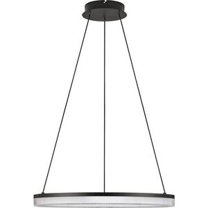 Matně černé hliníkové LED stmívatelné závěsné svítidlo se stínidlem z akrylového skla ø 60 cm Lonela – Nova Luce obraz