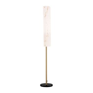 Krémová/v mosazné barvě LED stojací lampa v dekoru mramoru (výška 160 cm) Aider – Nova Luce obraz