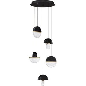 Černé kovové LED stmívatelné závěsné svítidlo ø 46 cm Dorin – Nova Luce obraz