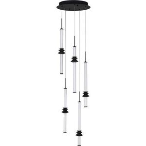 Matně černé keramické LED stmívatelné závěsné svítidlo se stínidlem z akrylového skla ø 35 cm Stalactite – Nova Luce obraz