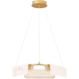 Krémové/v mosazné barvě LED stmívatelné závěsné svítidlo v dekoru mramoru ø 63 cm Aider – Nova Luce obraz