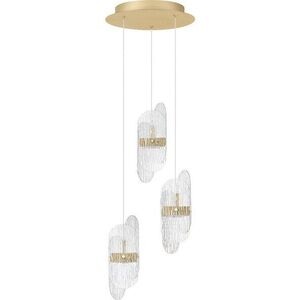 Kovové LED stmívatelné závěsné svítidlo v mosazné barvě se skleněným stínidlem ø 32 cm Lucien – Nova Luce obraz