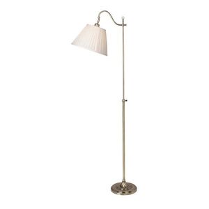 Bílá/ve zlaté barvě stojací lampa s ohybatelnou konstrukcí s textilním stínidlem (výška 167 cm) Charleston – Markslöjd obraz