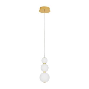 Bílé/ve zlaté barvě kovové LED závěsné svítidlo se skleněným stínidlem ø 10 cm Perla – Nova Luce obraz