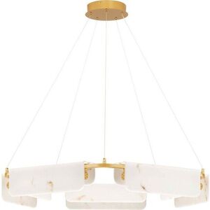 Krémové/v mosazné barvě LED stmívatelné závěsné svítidlo v dekoru mramoru ø 93 cm Aider – Nova Luce obraz