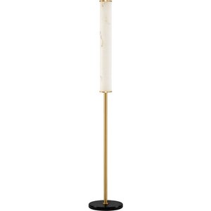 Bílá/v mosazné barvě LED stojací lampa v dekoru mramoru (výška 140 cm) Nolia – Nova Luce obraz