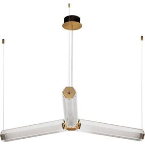 Ocelové LED stmívatelné závěsné svítidlo v mosazné barvě se skleněným stínidlem Essenzo – Nova Luce obraz