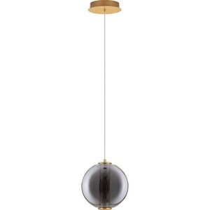Šedé kovové LED závěsné svítidlo se skleněným stínidlem ø 22 cm Navi – Nova Luce obraz