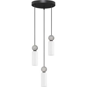 Matně černé kamenné závěsné svítidlo se skleněným stínidlem ø 25 cm Filomena – Nova Luce obraz